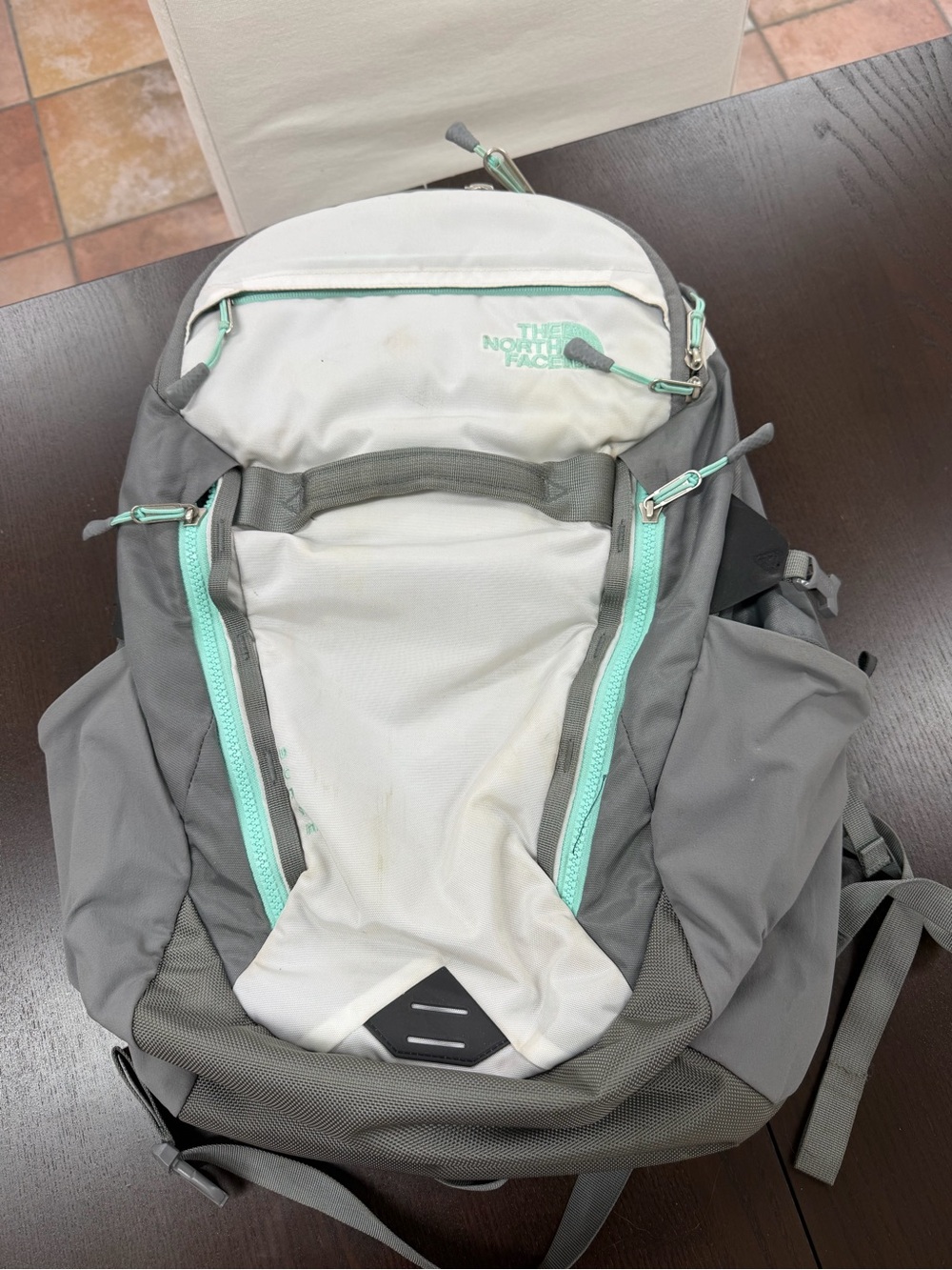 One North Face hiking backpack